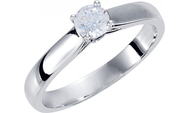 10K White 1/2 CTW Diamond Solitaire Engagement Ring with Accent - 677786003P