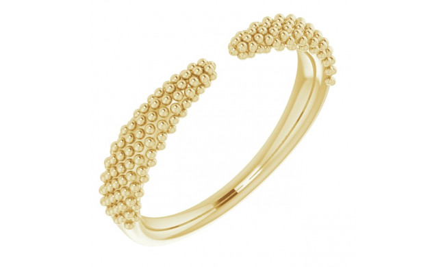 14K Yellow Beaded Negative Space Ring - 51760102P