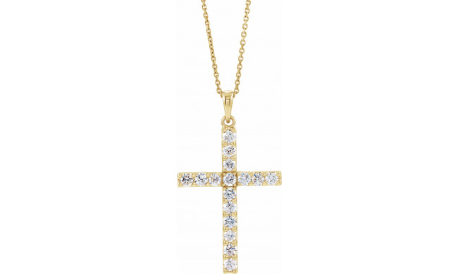 14K Yellow 1/4 CTW Diamond Cross 18 Necklace - R4230860025P