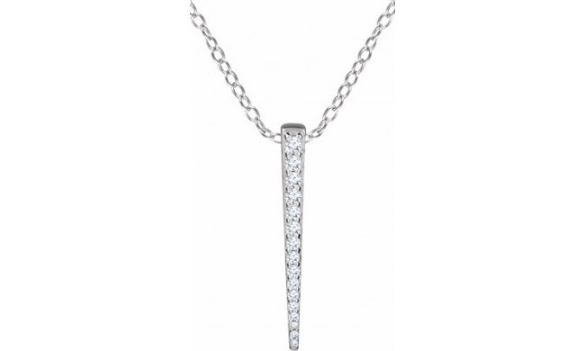 14K White 1/4 CTW Diamond Graduated 16-18 Bar Necklace - 65221760001P