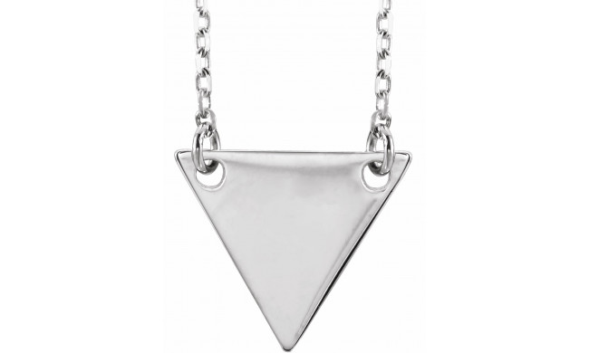 14K White Geometric 18 Necklace - 86560105P