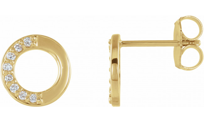 14K Yellow .08 CTW Diamond Circle Earrings - 86760606P