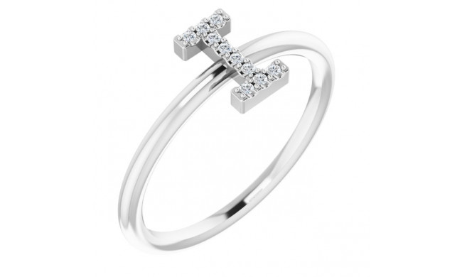 14K White .04 CTW Diamond Initial I Ring - 1238346040P