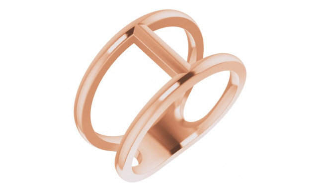 14K Rose 11.3 mm Negative Space Ring - 51643103P