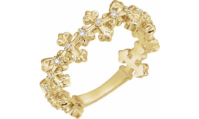 14K Yellow .06 CTW Diamond Cross Ring - 123209601P