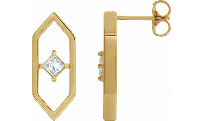 14K Yellow 1/3 CTW Diamond Geometric Earrings - 86966601P