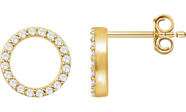 14K Yellow 1/5 CTW Diamond Circle Earrings - 65175560001P