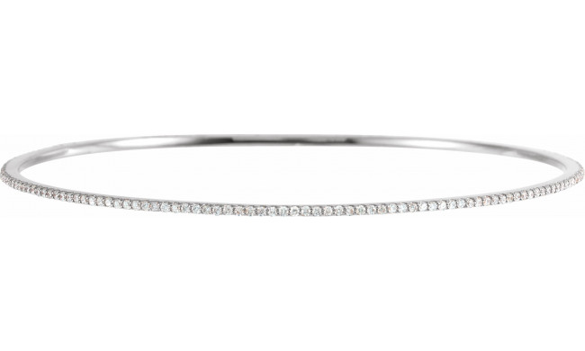 14K White 1 CTW Diamond Stackable Bangle 8 Bracelet - 6733760003P