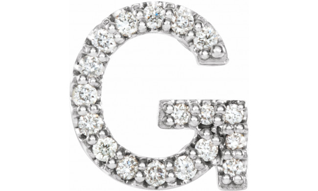 14K White .06 CTW Diamond Single Initial G Earring - 867976030P
