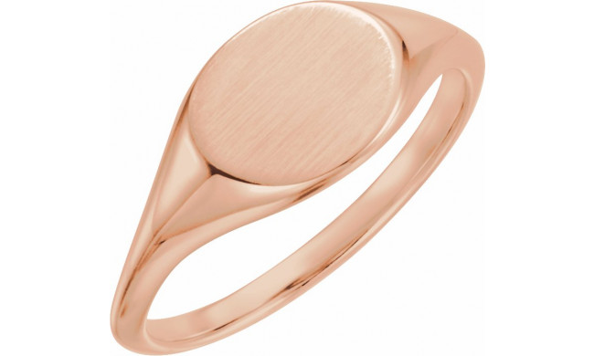 14K Rose 11x9 mm Oval Signet Ring - 51551103P