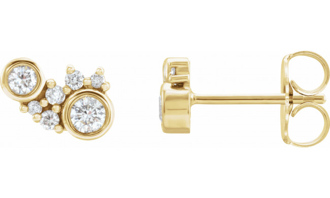 14K Yellow 1/4 CTW Diamond Scattered Bezel-Set Earrings - 87129601P