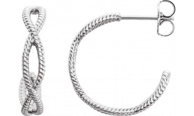 Platinum 17x3.6 mm Rope Hoop Earrings - 86450609P