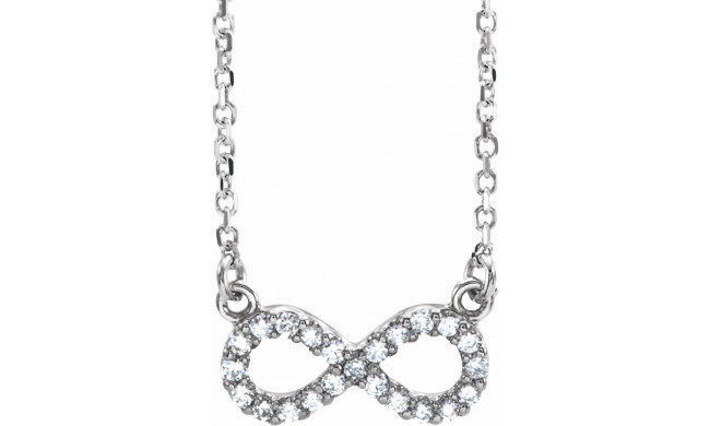 14K White .08 CTW Diamond Infinity-Inspired 16 Necklace - 6707284405P