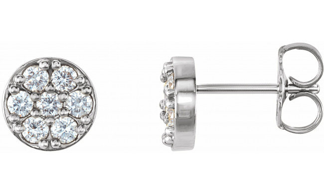 14K White 3/8 CTW Diamond Cluster Earrings - 862896000P