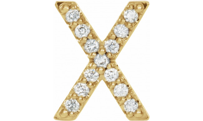 14K Yellow .06 CTW Diamond Single Initial X Earring - 867976121P