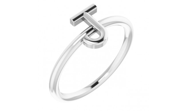 14K White Initial J Ring - 51895155P