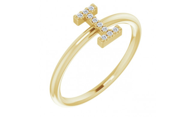 14K Yellow .04 CTW Diamond Initial I Ring - 1238346041P
