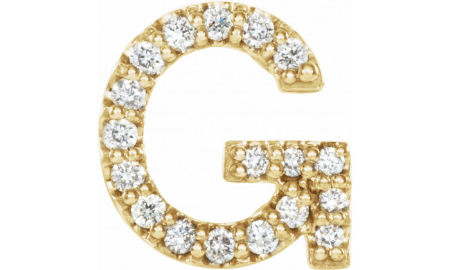 14K Yellow .06 CTW Diamond Single Initial G Earring - 867976031P