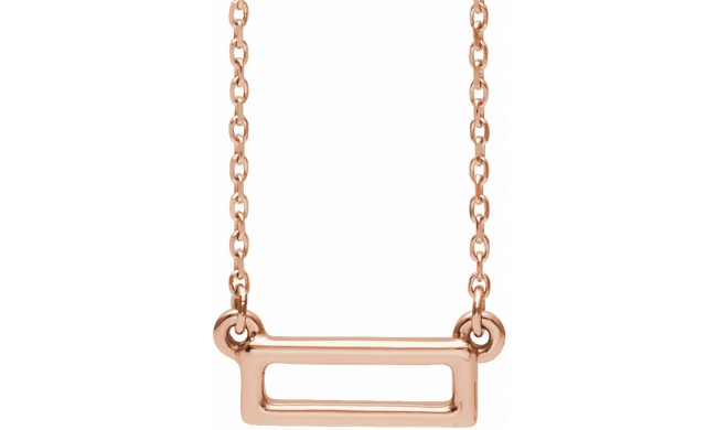 14K Rose Rectangle Bar 16-18 Necklace - 86617602P