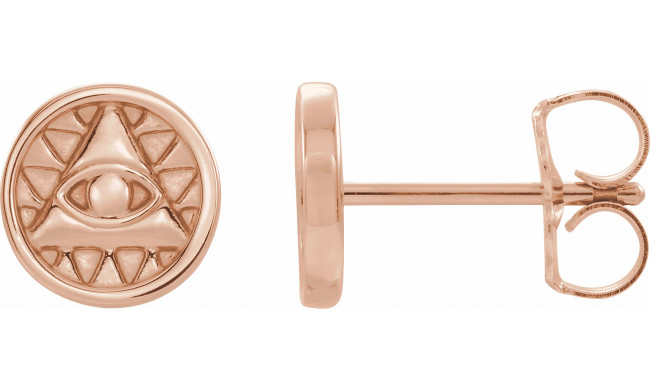 14K Rose Eye of Providence Earrings - 87026602P