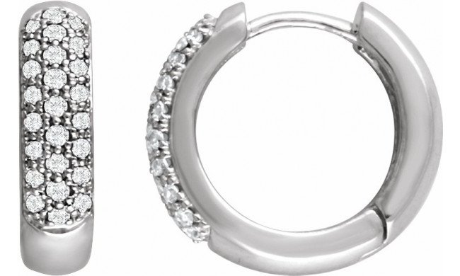 14K White 1/3 CTW Diamond Pavu00e9 Hoop Earrings - 6715060000P