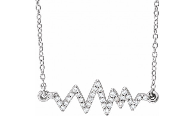14K White 1/6 CTW Diamond Heartbeat 16-18 Necklace - 65214660001P