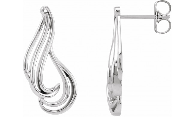 14K White Freeform Earrings - 803936000P