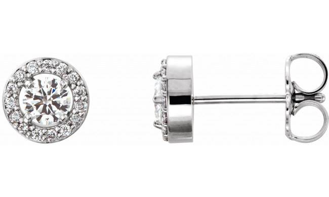 14K White 3/8 CTW Diamond Halo-Style Earrings - 859126012P