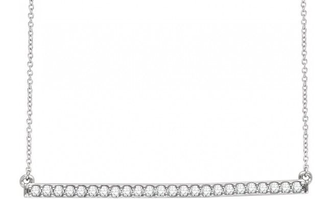 14K White 1/3 CTW Diamond Bar 16-18 Necklace - 65108460004P