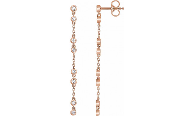14K Rose 1/3 CTW Diamond Chain Earrings - 65234060002P