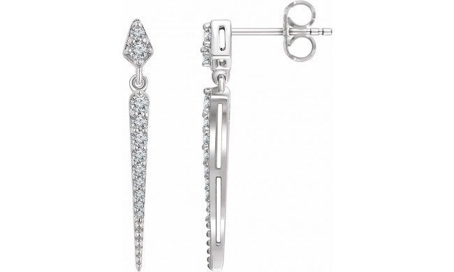 14K White 1/4 CTW Diamond Dangle Earrings - 65267360001P