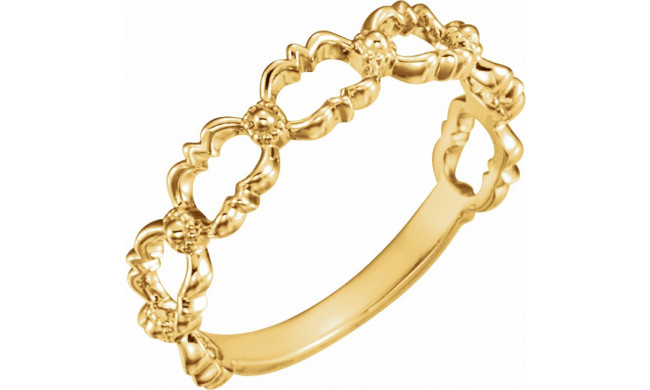 14K Yellow Stackable Bead Ring - 51651102P