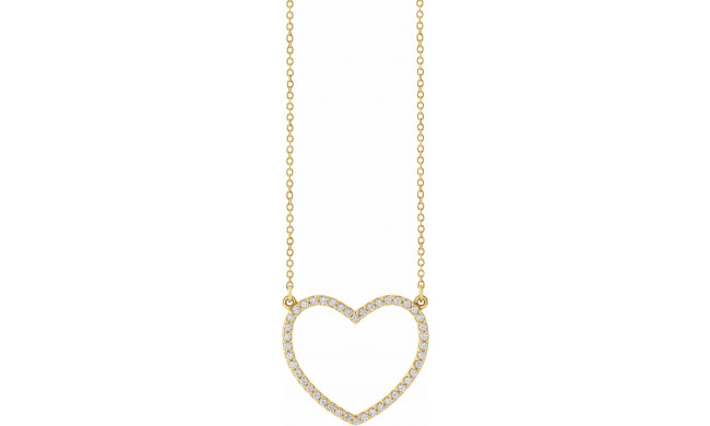 14K Yellow 1/4 CTW Diamond Heart 16 Necklace - 66415100003P