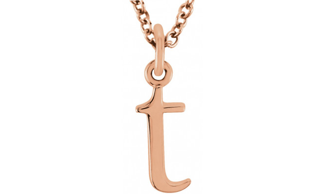14K Rose Lowercase Initial t 16 Necklace - 8578070059P