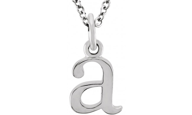 14K White Lowercase Initial a 16 Necklace - 8578070001P