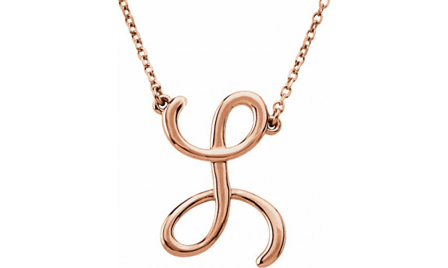 14K Rose Script Initial L 16 Necklace - 84635295P