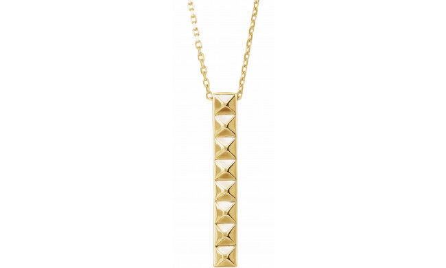 14K Yellow Pyramid Bar 16-18 Necklace - 86602601P