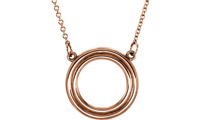 14K Rose Circle 16 Necklace - 85873102P