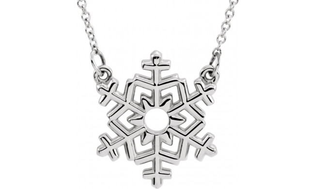 14K White Snowflake 16 Necklace - 85876101P