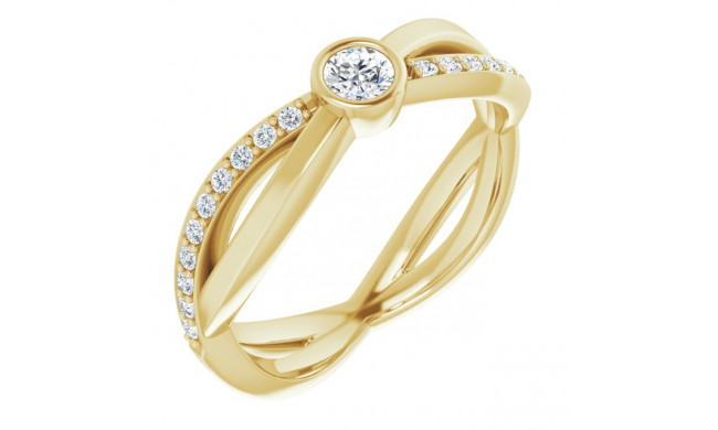 14K Yellow 3.4 mm Round 1/3 CTW Diamond Infinity-Inspired Ring - 122897601P