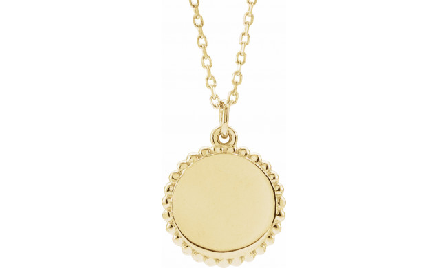 14K Yellow Beaded Disc 16-18 Necklace - 86472117P
