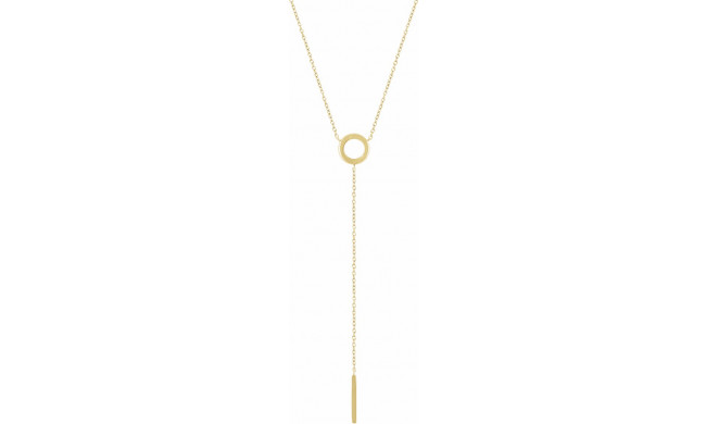 14K Yellow Circle & Bar Y 16-18 Necklace - 5172160001P