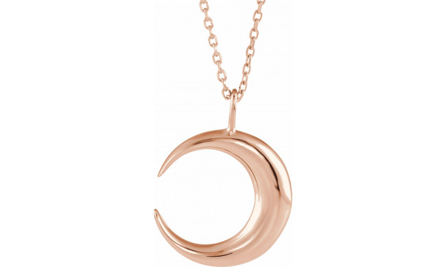 14K Rose Crescent Moon 16-18 Necklace - 86693602P