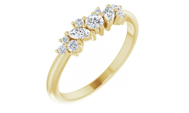14K Yellow 1/3 CTW Diamond Multi-Shape Ring - 123930601P