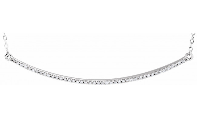 14K White 1/6 CTW Diamond Bar 16-18 Necklace - 65108560001P