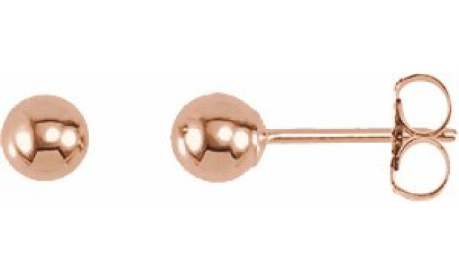 14K Rose 4 mm Ball Earrings - 208651019P
