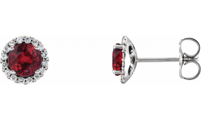 14K White Ruby & 1/6 CTW Diamond Earrings - 865091015P