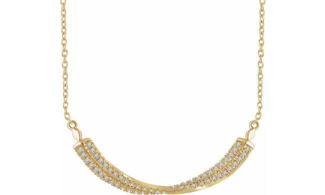 14K Yellow 1/4 CTW Diamond Twisted Bar 16-18 Necklace - 65306060001P