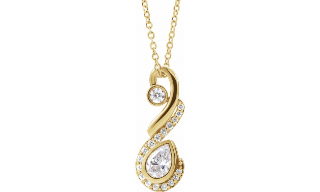 14K Yellow 1/2 CTW Diamond Freeform 16-18 Necklace - 86926616P