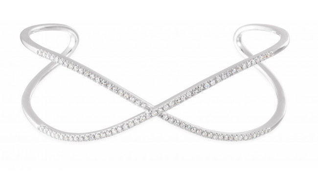 14K White 3/4 CTW Diamond Criss-Cross Cuff 7 Bracelet - 65235060000P